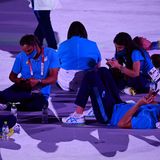 Eröffnung liegende und sitzende Sportler