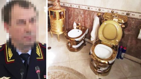 Goldene Toilette von korruptem Polizist in Russland