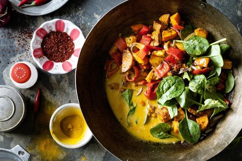 Curry mit Süßkartoffel und Kürbis
