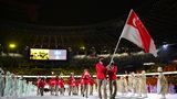 Die Olympioniken aus Singapur bei der Eröffnungsfeier der Olympischen Spiele in Tokio