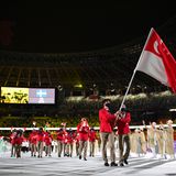 Die Olympioniken aus Singapur bei der Eröffnungsfeier der Olympischen Spiele in Tokio