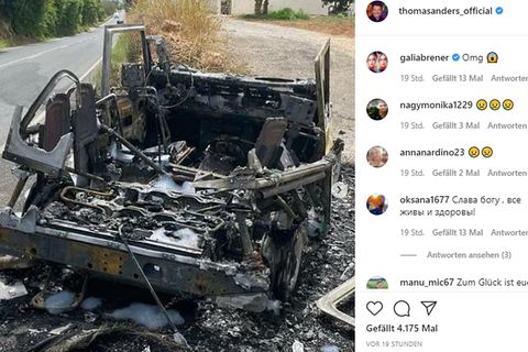 Das Fahrzeug von Thomas Anders ist völlig ausgebrannt