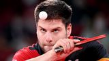 FS Medaillengewinner - Dimitrij Ovtcharov beim Aufschlag im Tischtennis