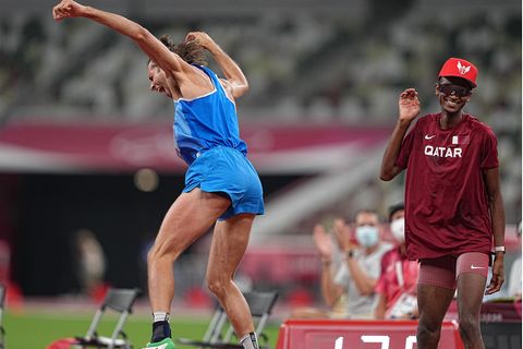 Olympia Hochsprung: Gianmarco Tamberi und Essa Mutaz Barshim freuen sich gemeinsam über Gold