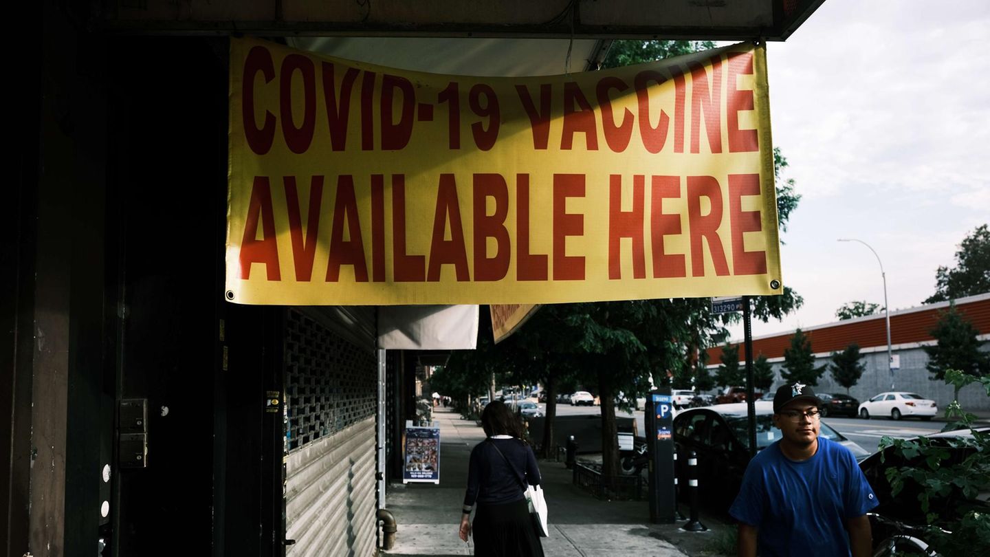 Eine Covid-19 Impfstation in den USA.