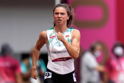Kristina Timanowskaja aus Belarus in Aktion