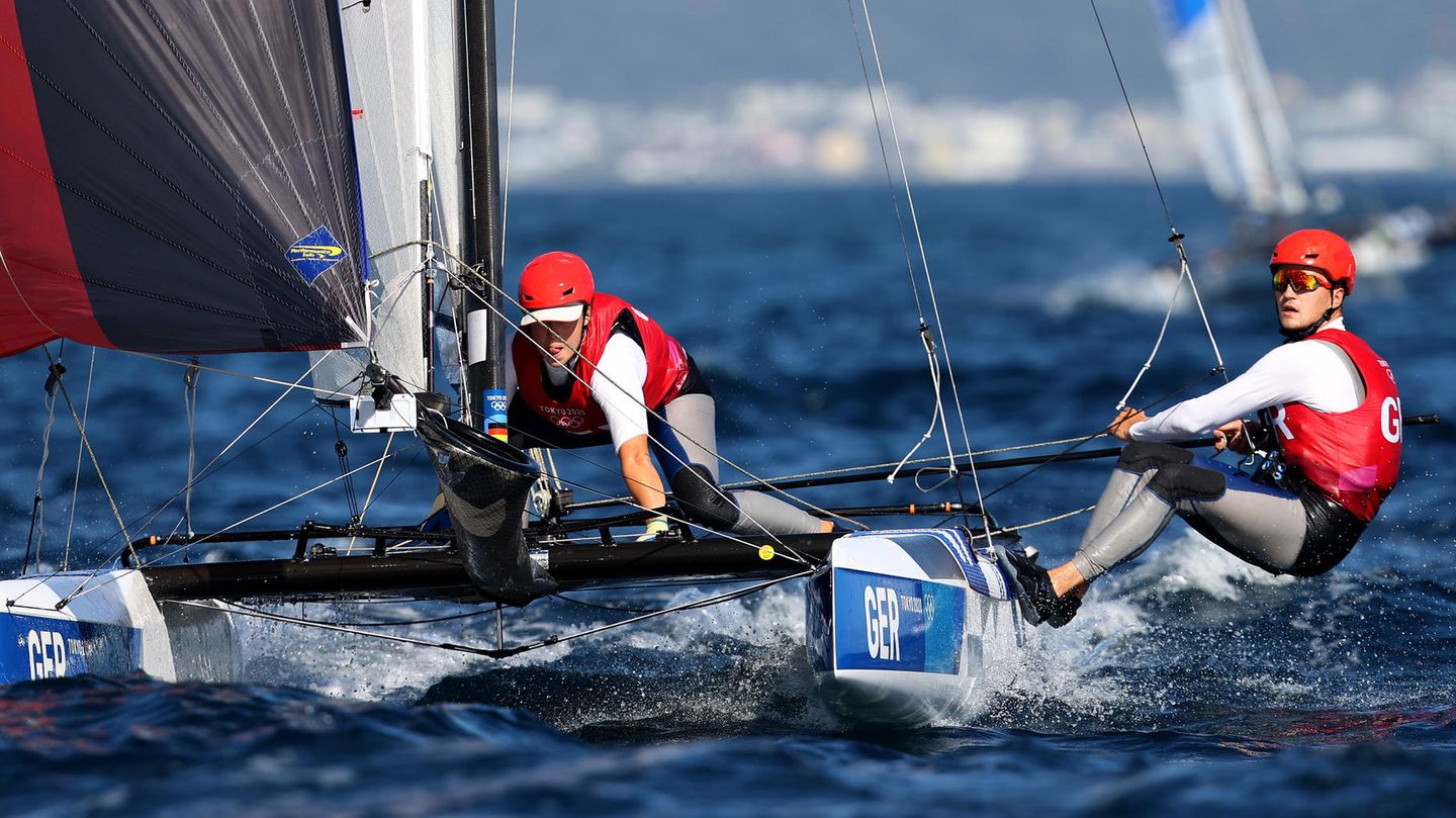 Paul Kohlhoff (r.) und Alica Stuhlemmer, Segeln, Bronze in der Nacra 17-Klasse