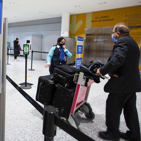 Corona-Teststation am Flughafen in Toronto