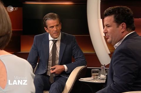 ZDF-Moderatur Markus Lanz (l.) und Bundesarbeitsminister Hubertus Heil (SPD)