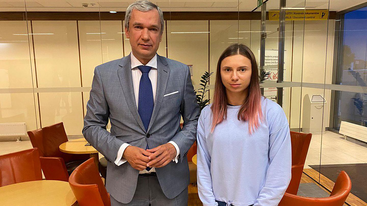 Kristina Timanowskaja arrived in Poland after days of fleeing