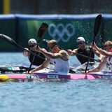 Max Hoff (v.li.) und Jacob Schopf (v.re.), Kanu, Silber im Kajak-Zweier über 1000 Meter