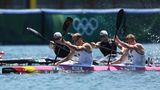 Max Hoff (v.li.) und Jacob Schopf (v.re.), Kanu, Silber im Kajak-Zweier über 1000 Meter