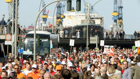Teilnehmer am Hamburg-Marathon