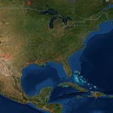 Brandherde in Nordamerika