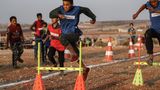 Auch im Hürdenlauf maßen sich die jungen Teilnehmer