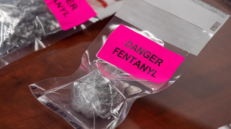 Droge Fentanyl in einer Plastiktüte