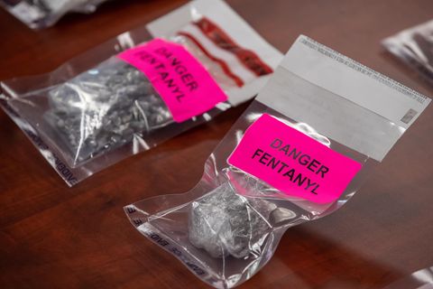Droge Fentanyl in einer Plastiktüte