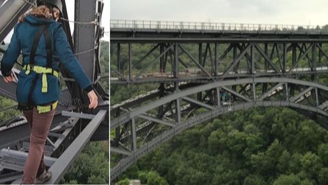 Eisenbahnbrücke zum Klettern in Solingen