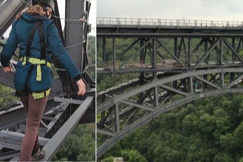 Eisenbahnbrücke zum Klettern in Solingen