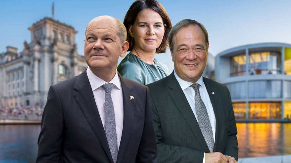 Olaf Scholz, Annalena Baerbock und Armin Laschet – die Kanzlerkandidaten im wöchentlichen Trend