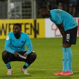 Fürther Spieler sind frustriert nach dem Ausscheiden im Pokal gegen Viertligist Babalsberg