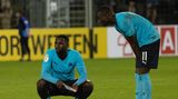 Fürther Spieler sind frustriert nach dem Ausscheiden im Pokal gegen Viertligist Babalsberg