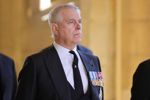 Prinz Andrew bei der Beerdigung seines Vaters Prinz Philip im April 2021
