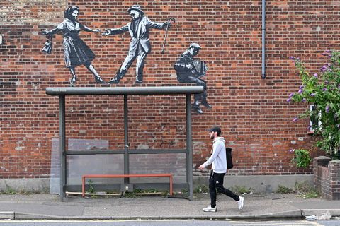Das Kunstwerk von Banksy in der englischen Stadt Great Yarmouth