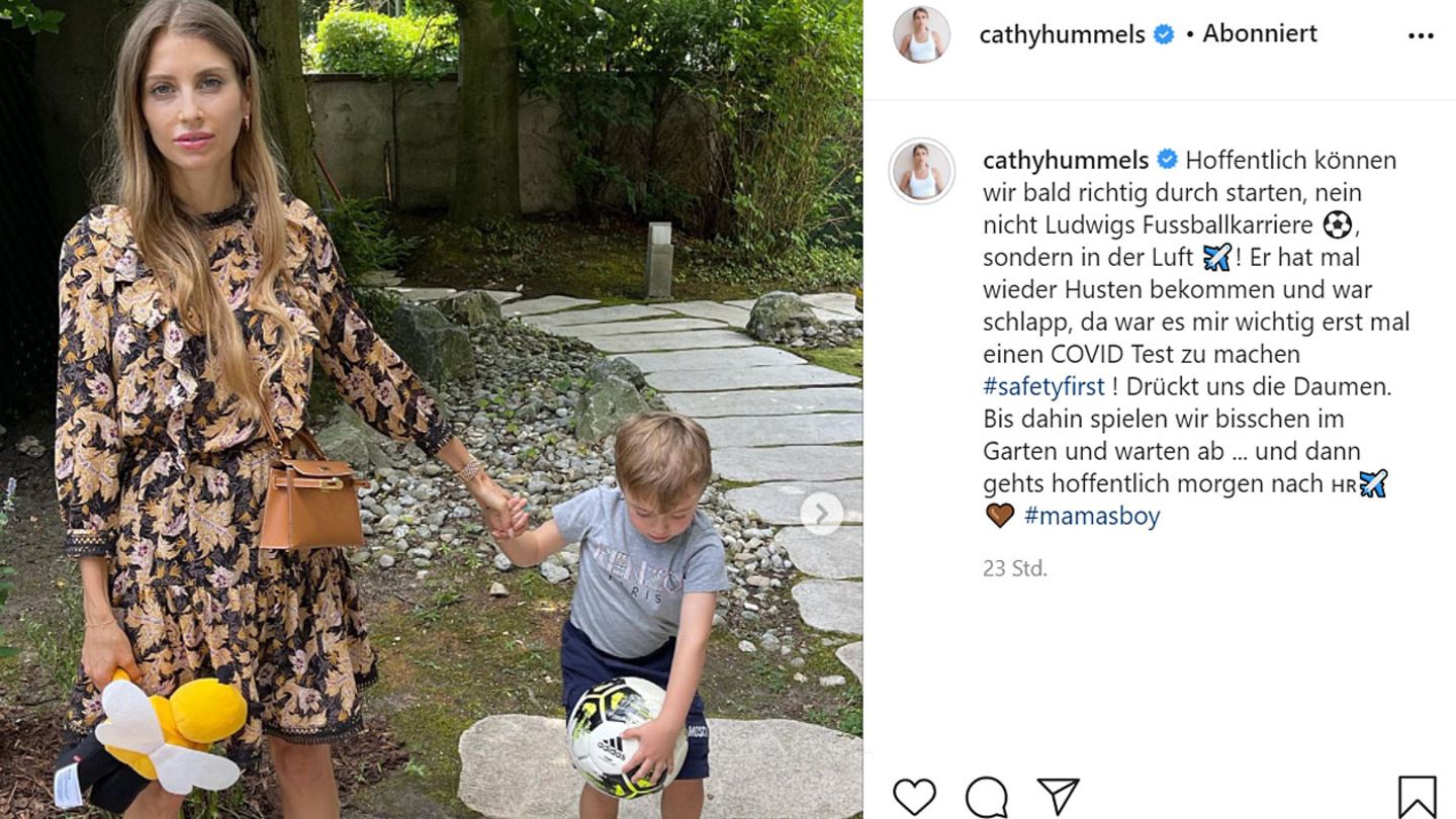 Cathy Hummels und ihr dreijähriger Sohn Ludwig