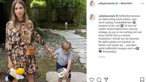 Cathy Hummels und ihr dreijähriger Sohn Ludwig