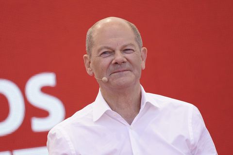 SPD-Kanzlerkandidat Olaf Scholz bei einem Wahlkampfauftritt in Bochum
