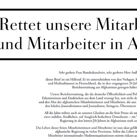 Petition Deutscher Medien: Rettet unsere Mitarbeiterinnen und Mitarbeiter.