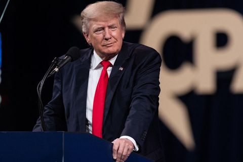 Donald Trump spricht im Juli 2021 auf der Konferenz der Konservativen