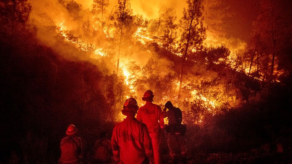 Feuerwehrleute kämpfen in Kalifornien gegen die Flammen