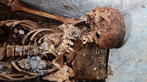 Mumifizierte Überreste von Marcus Venerius Secundio, einem früheren Sklaven, der nach seiner Freilassung zu Reichtum und damit zu gesellschaftlichem Rang gelangt war.