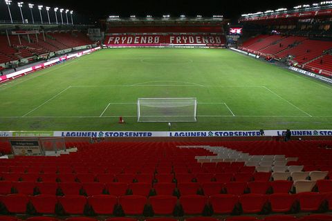 Das leere Stadion des norwegischen Erstligisten Brann Bergen.