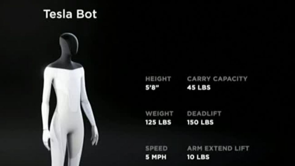 "Tesla-Bot": Geschaffen für gefährliche oder langweilige Jobs: Tesla stellt humanoiden Roboter vor