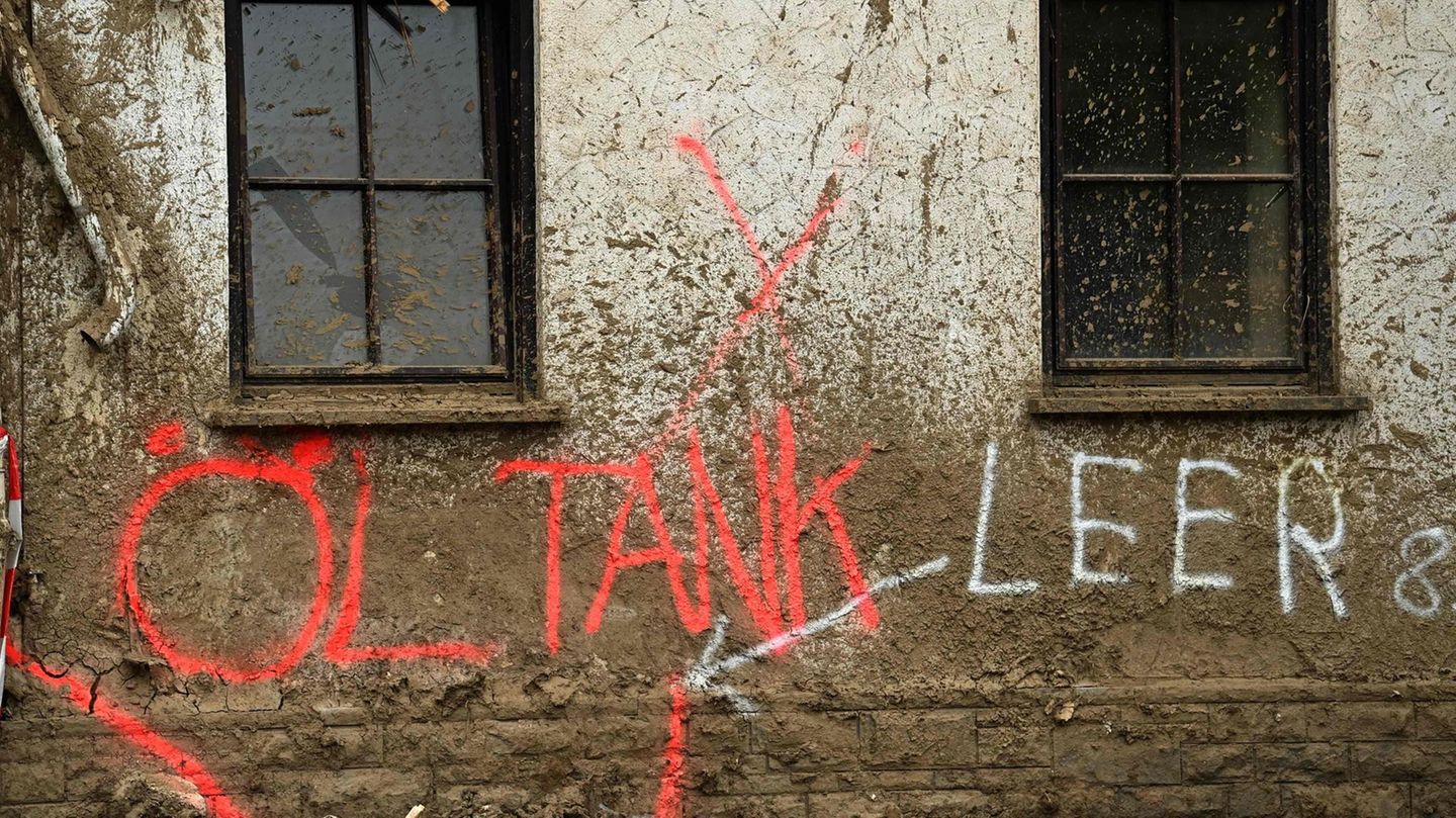 Öltank leer-Schriftzug