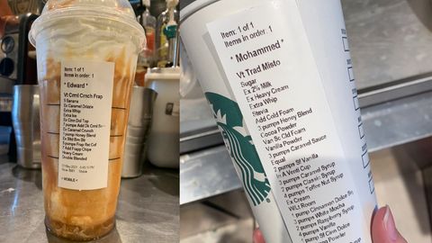 Lange Liste: die Starbucks-Sonderwünsche von Edward und Mohammed