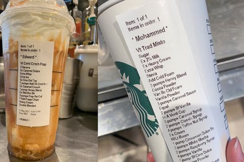 Lange Liste: die Starbucks-Sonderwünsche von Edward und Mohammed