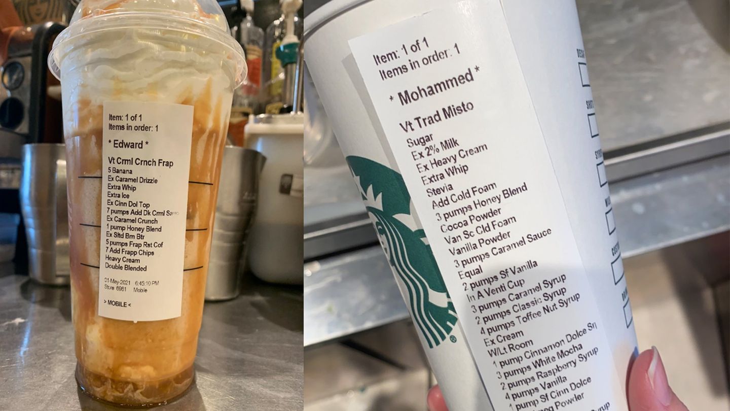 La larga lista: pedidos especiales de Starbucks de Edward y Muhammad
