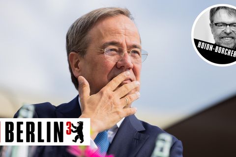 Ministerpräsident und Kanzlerkandidat Armin Laschet bei einem Auftritt an der Emscher