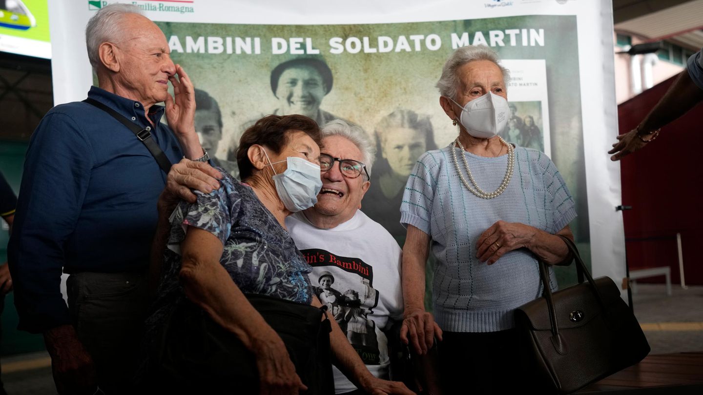 Große Wiedersehensfreude bei Martin Adler sowie Giulio, Mafalda und Giuliana Naldi (v.l.)
