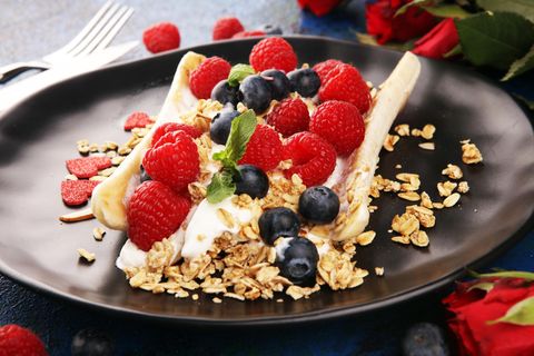 Rezept Bananen-Split Frühstück.