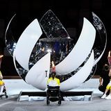 Wie immer am Ende der Zeremonie: das olympische Feuer wird entzündet.