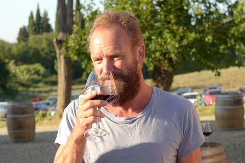 Musiker Sting auf seinem Weingut in der Toskana