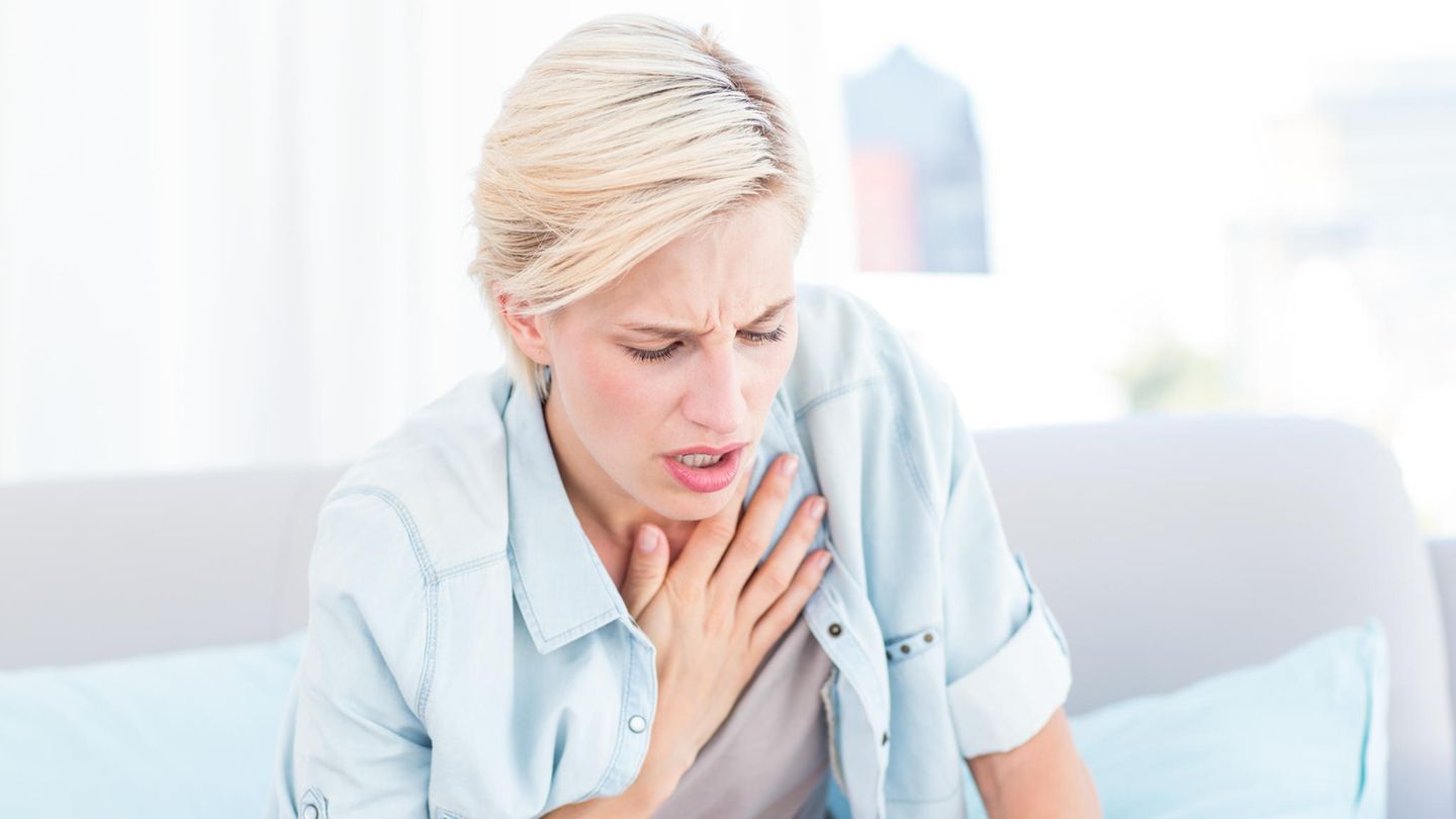 Die Diagnose Frau hat Atemnot