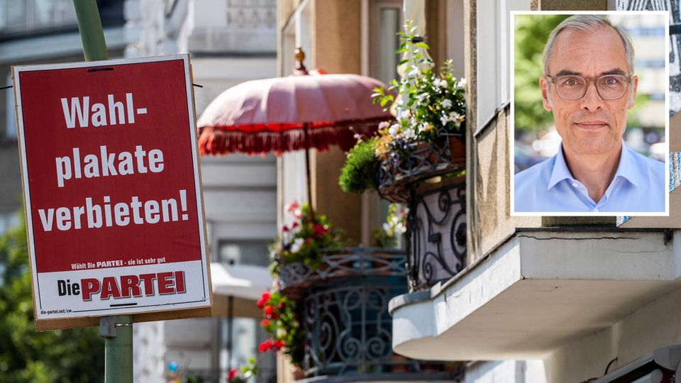 Wahlplakat Die Partei Wahlplakate verbieten - mit Portrait Autor Frank Schmiechen