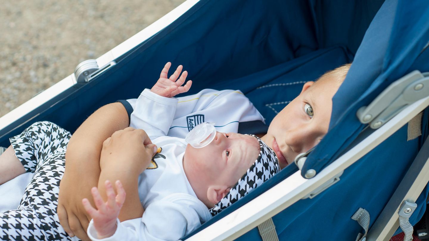 Langzeitprojekte, Platz 2 Ein müdes Kind in Warschau liegt in einem Kinderwagen, der eigentlich für die Babypuppe vorgesehen ist. Diese künstlichen Neugeborenen sind eine Erfindung der 1990er Jahre und werden mit einer Liebe zum Detail produziert – Muttermale, Venen, Poren, Tränen und Haaren inklusive. Fortgeschittenere Modelle sind zudem mit einem elektrischen System ausgestattet, das Atem- und Sauggeräusche sowie den Herzschlag echter Babys simuliert.