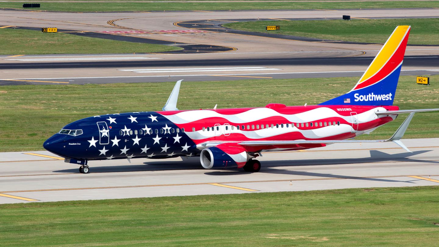 Sonderlackierung "Freedom One" einer Boeing 737